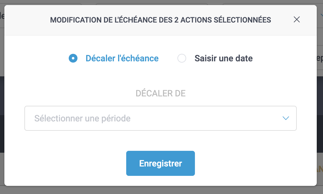 Décaler échéance