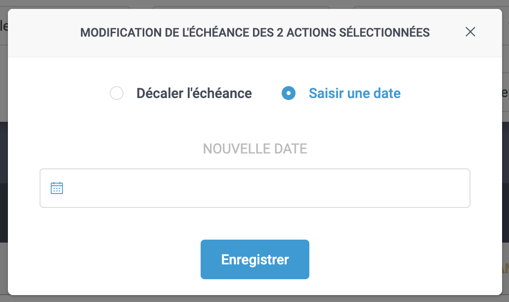 Saisie échéance